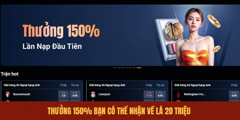 Thưởng 150% BONG99